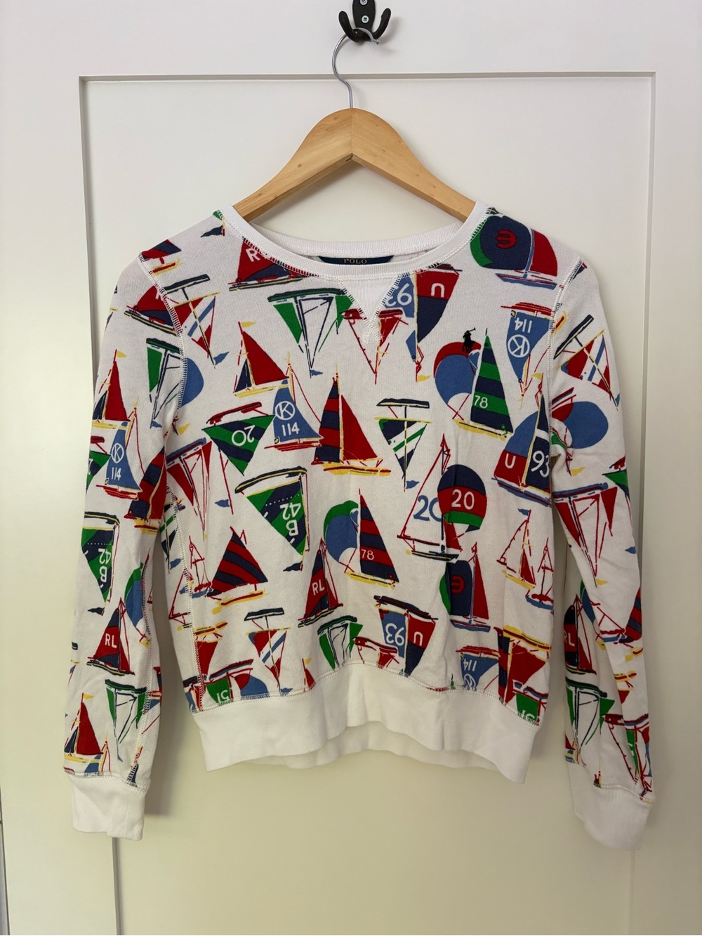 Polo Ralph Lauren Kids Sailboat Sweatshirt L 12–14 Nautical Crewneck unisex
